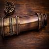 Nautical Brass Spyglass Telescope with Handcrafted Wood Box