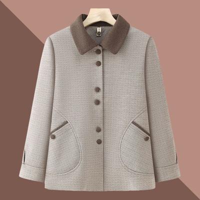 Otoño e Invierno Nuevo Estilo Empalmado Cuello POLO Botón Bolsillo Moda Color Sólido Suelto Versátil Casual Chaqueta de Manga Larga