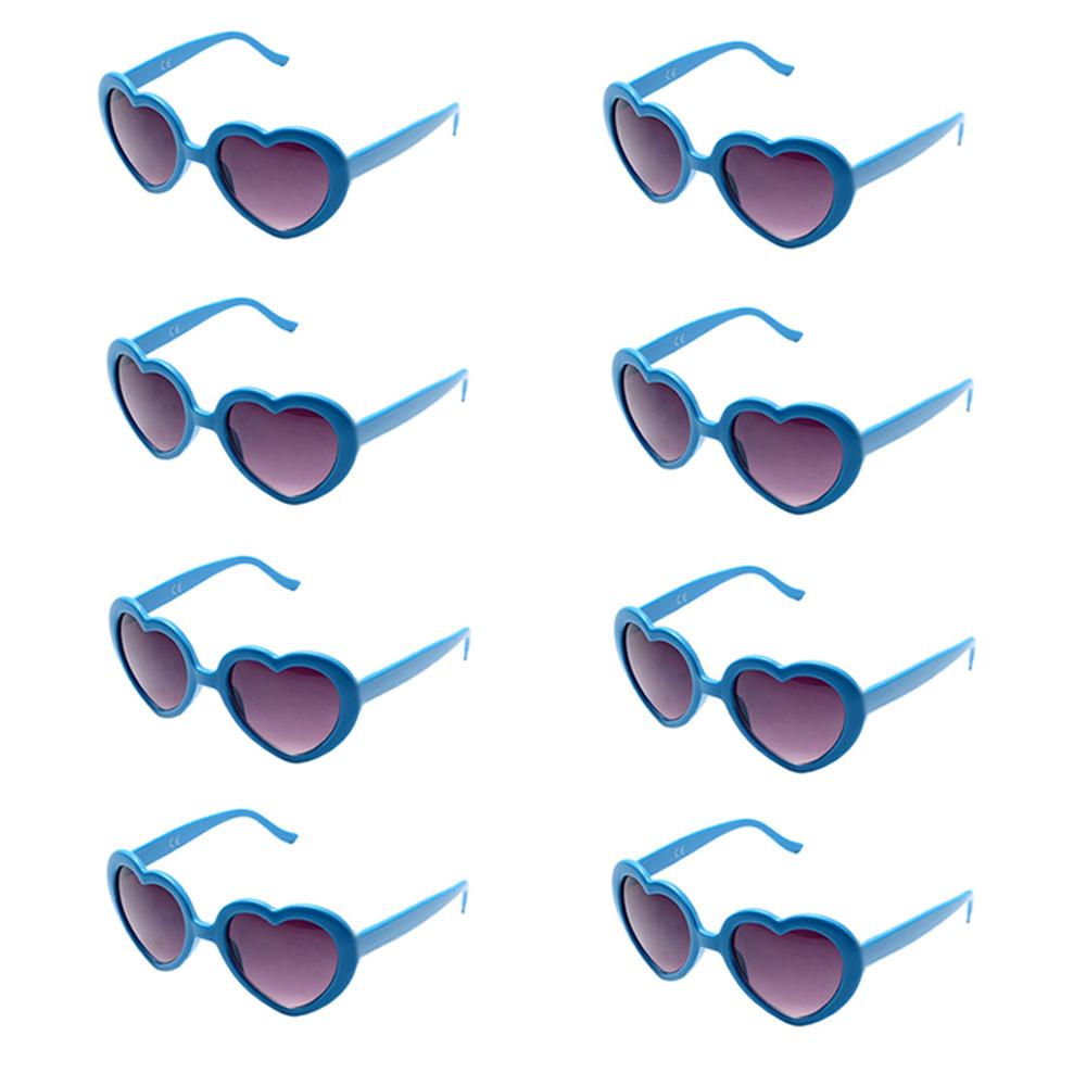 Lovatfirs 8 Pack Heart Sunglasses for Party Travel Women Men A total of 16 colors are available