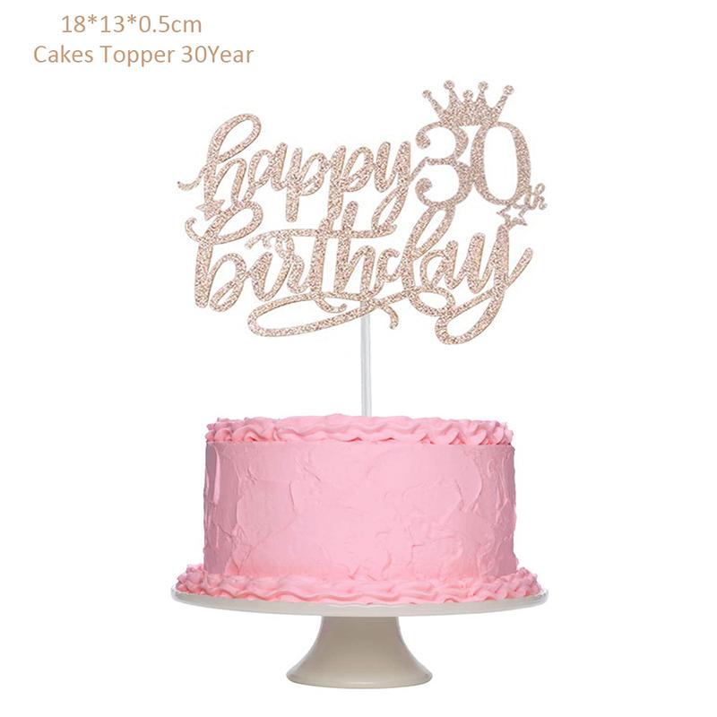 Alles Gute zum Geburtstag Kuchen Dekoration 13 16 18 21 30 40 50 60 70 Jahre Geburtstag Kuchen Topper Erwachsene Party Backen Dessert Dekor liefert