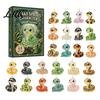 Calendrier Compte à Rebours de Fêtes Calendrier de l'Avent Serpent Dessin Animé de Noël, 24 Jours Acrylique 2D Plat Figures de Décoration pour la Maison, Objets de Collection pour et Décorations de Voiture