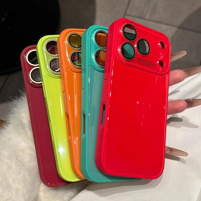 Bright Tempered Glass Big Camera Protection Case for iPhone 17 16 15 14 13 12 Pro Max Shockproof Bumper Armor Hard Cover
