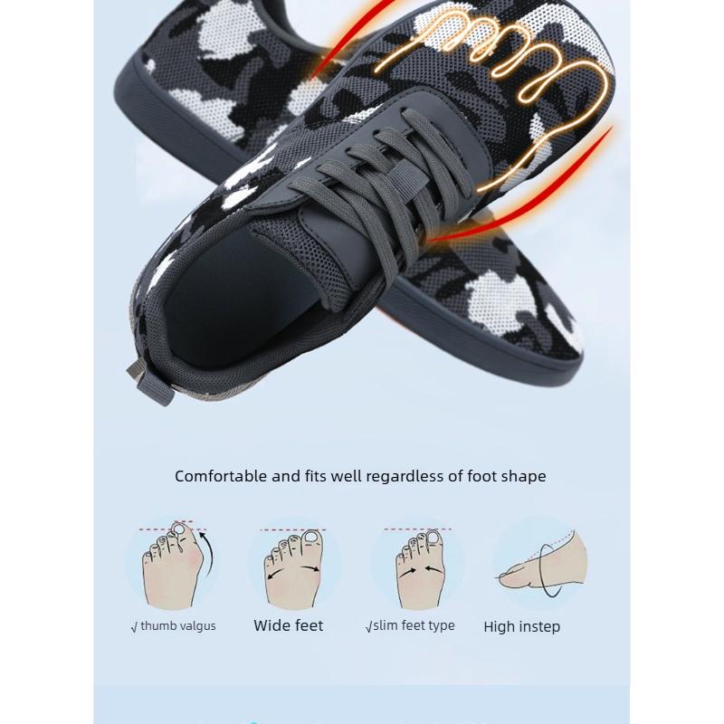 Unisex Wide Toe Box Shoes Breathable Mesh Walking Flats Lightweight Soft Sole Casual Sneakers for Running Fitness