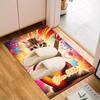 1PC Custom Name Kitten Guitar Artwork Theme Floor Mat Ideal for Living Room, Game Rooms, Office, Bedroom Floor Mat Playful Design