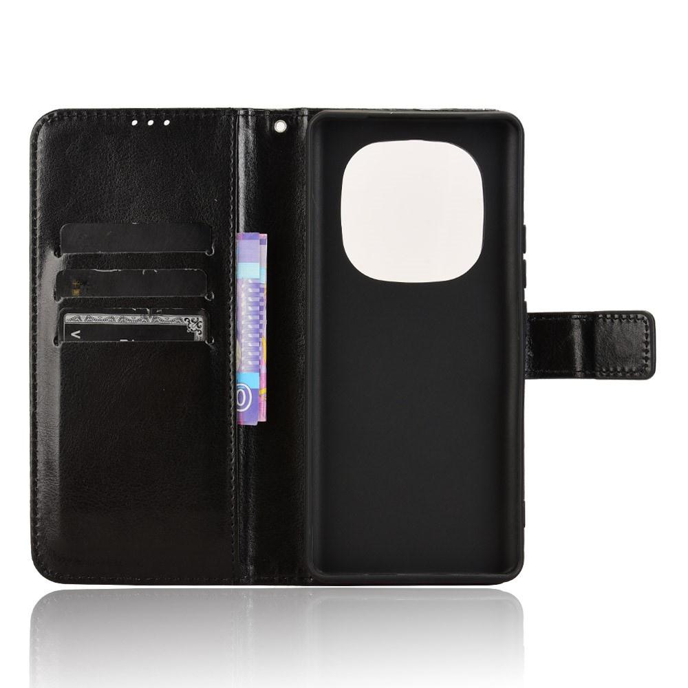Flip Case for Xiaomi Redmi Note 14 Pro 5G / Xiaomi Poco X7 5G, Crazy Horse Wallet, Black