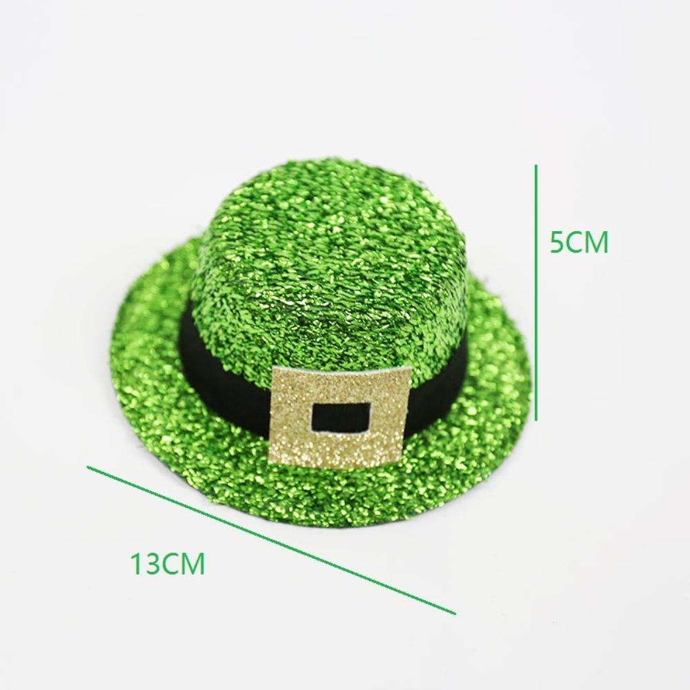 New Green Shamrock Hairpin Sequin Velvet Clover Lucky Clover Clip Glitter Costume Party Accessories Saint Patricks Day