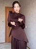 2025 Spring Solid Color Waist-Slimming Exotic Long Sleeve Midi Lace-Up Dress for Women