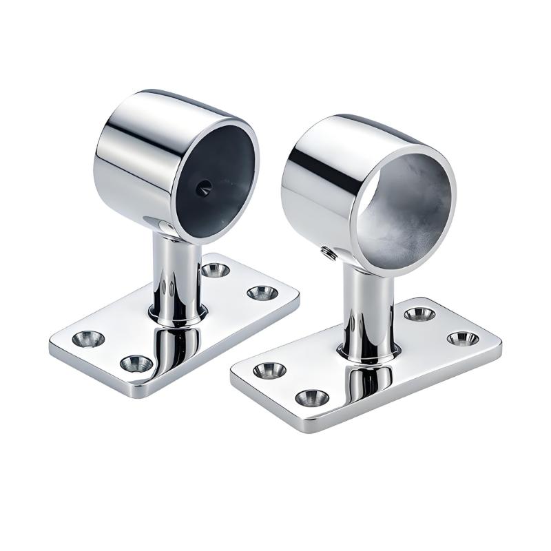 Stainless Steel Boat Rail Base Fitting 32 Mm Round Tube Mount Bracket with 4 Hole Base for Handrail Installation