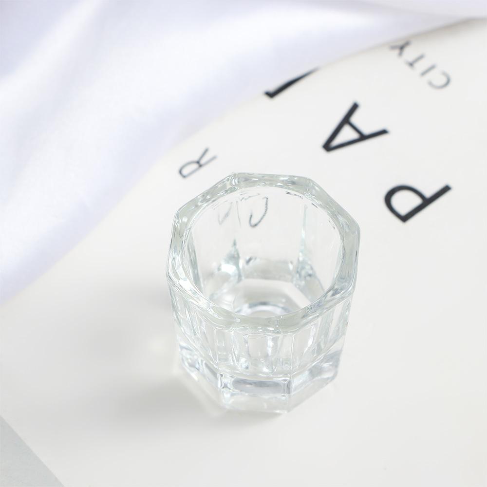 UV 1PC Glassware Powder Mixing Container Octagon Cup Manicure Tools Crystal Cup Glass Cup