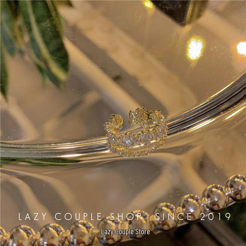 Super Sparkly Zircon Open Ring: Trendy, Eye-Catching Luxury Design for Women