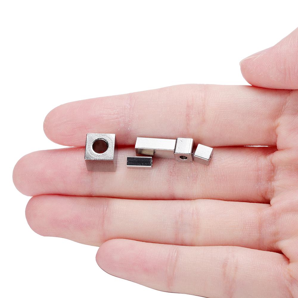 20Pcs/Lot Stainless Steel Square Beads Cuboid Loose Spacer Beads for DIY Bracelet Necklace Jewelry Making Accessories
