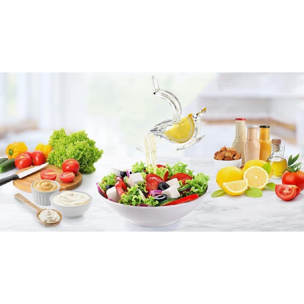 New Acrylic Manual Lemon Slice Squeezer, Portable Transparent Fruit Juicer, Elegance Bird Shape, Hand Juicer for Orange Lemon Lime Pomegranate (4Pcs)