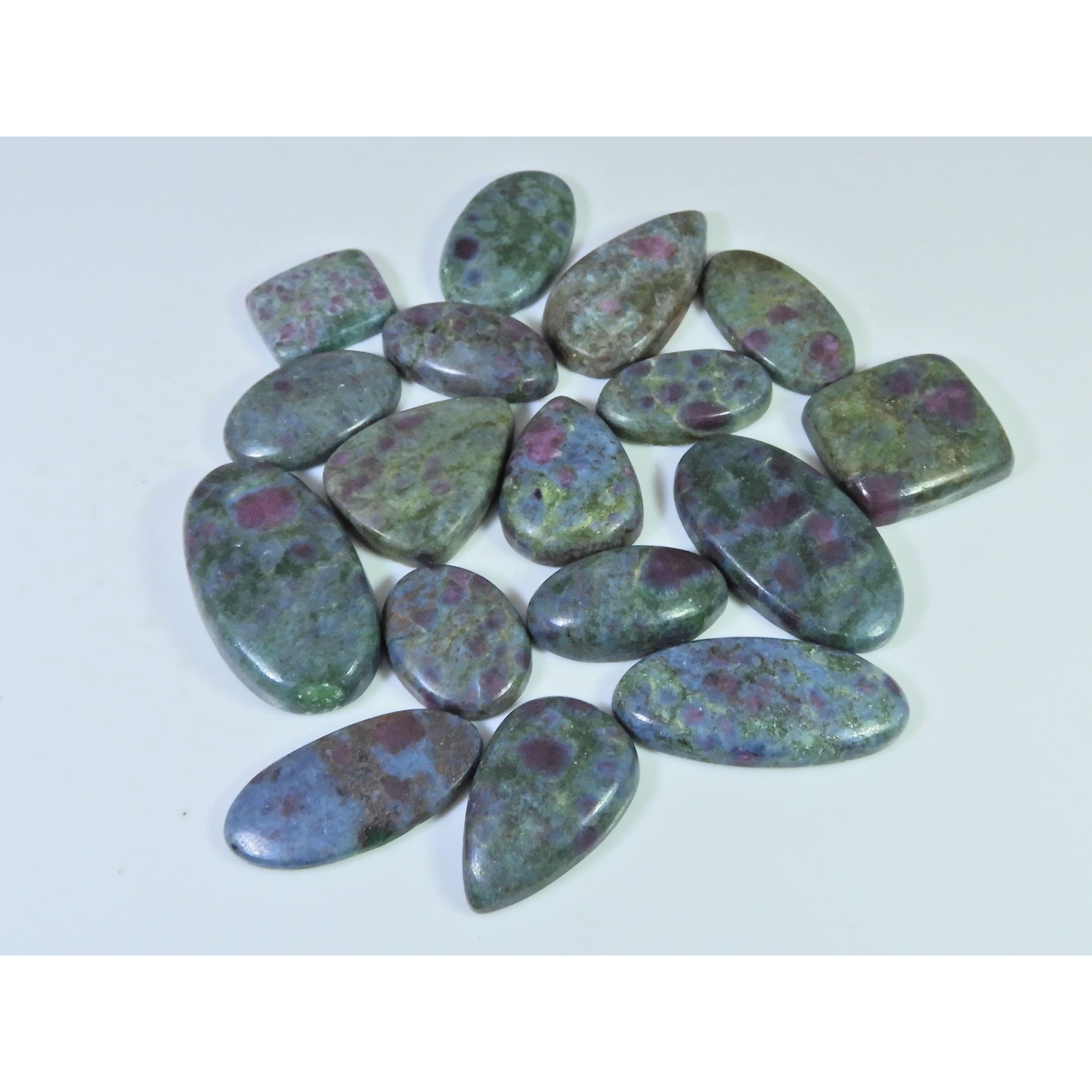 437Cts. Natural Ruby in Kyanite Mix Cabochon Loose Gemstone 17 Pcs Lot C-1309