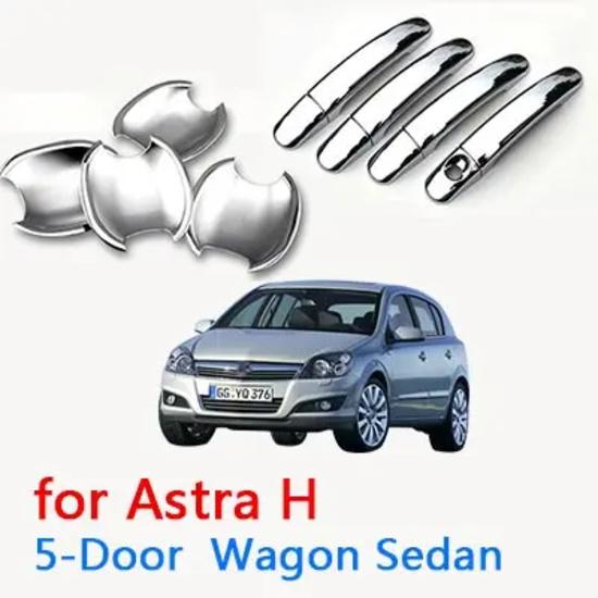 For Opel Holden Vauxhall Astra H Luxurious Chrome Door Handle 5-Door 3-Door Wagon Car Covers Accessories Stickers Car Styling