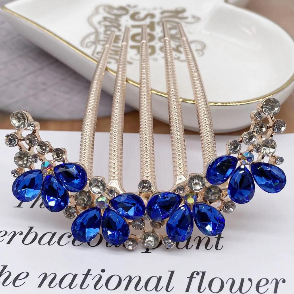 Daily Hair Jewelry for Women Girls Long Hair Holder Bling Rhinestone Hair Combs Crystal Hairpins Bride Wedding Hair Clips