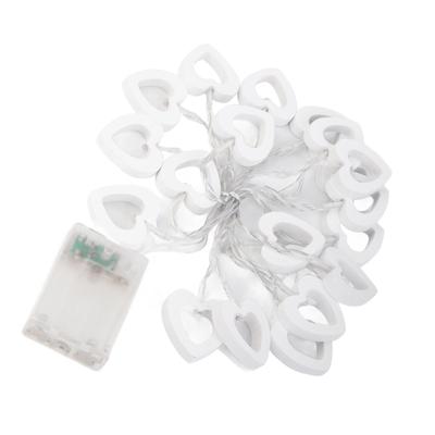 Lampki LED w kształcie serca, lampki sznurkowe, zasilane bateryjnie, do ogrodu, na święta, na ślub