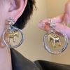 Fashion Jewelry Chinese Style Pony Earrings Hollow Rocking Pony Red Drop Earrings  New Year Gift