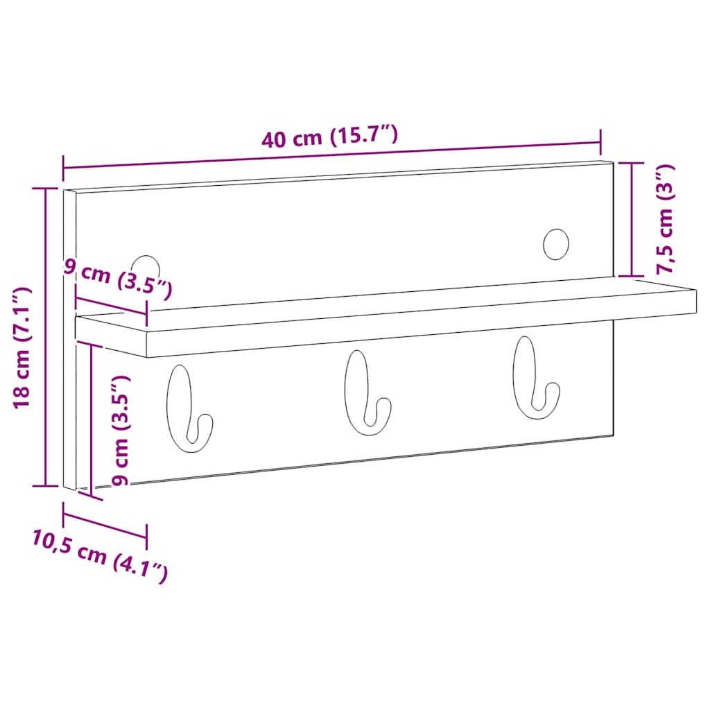 Wall mounted nightstand wall bracket Artisan Oak