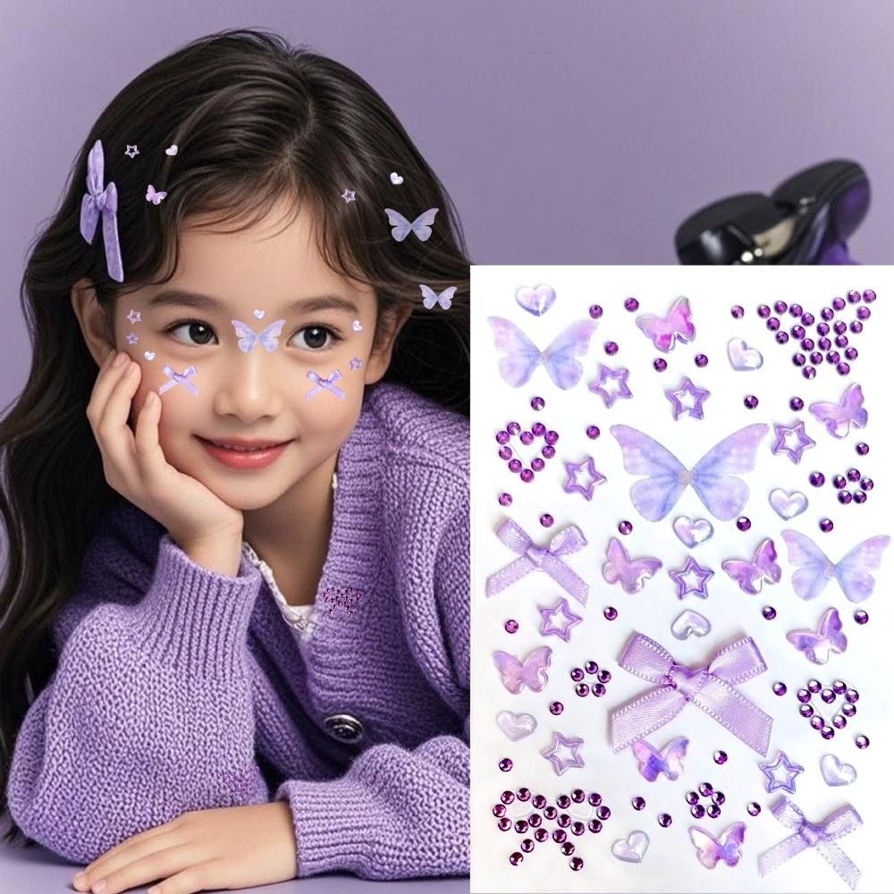 Sparkling Face Temporary Tattoos Rhinestone Face Tattoo Sticker Photocard Sticker Men Women