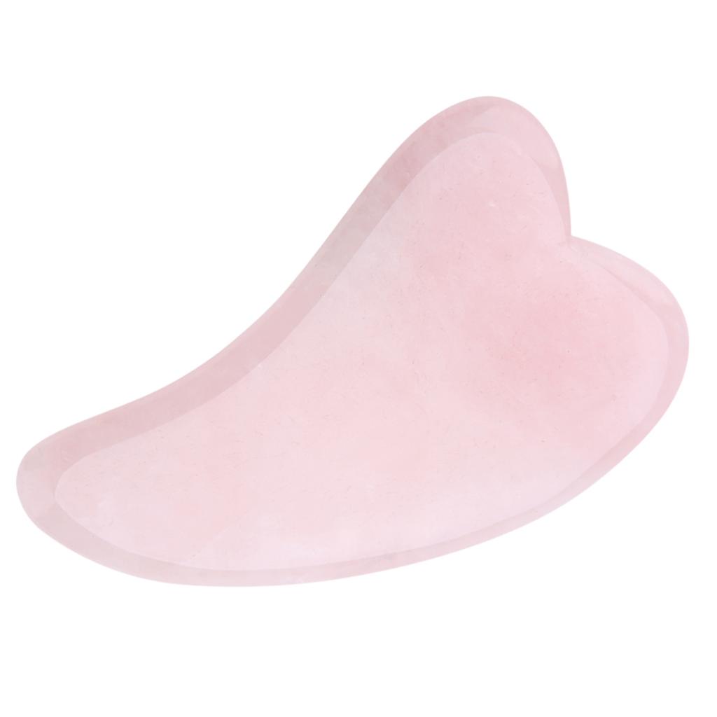 Natural Rose Quartz Scrapping Plate Health Healing Care Massage Stone