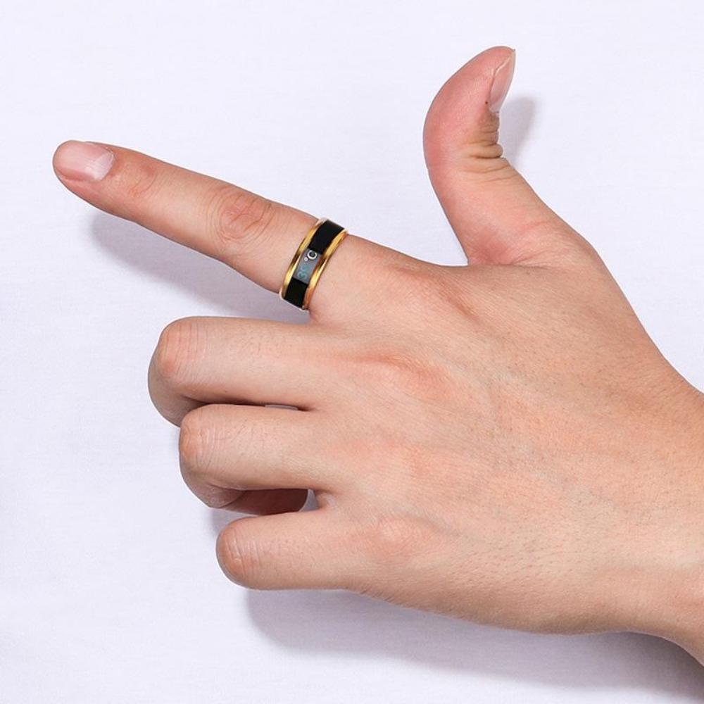 1PC Intelligent Temperature Sensitive Titanium Steel Mood Ring In 5 Colors for Women and Men, Waterproof Emotion Feeling Jewelry
