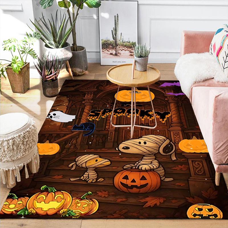 1Pc Snoopy'S Halloween Adventure Rug Office Carpet Indoor Outdoor Doormat Nonslip Soft And Comfortable Living Room Christmas Halloween Gift D91897