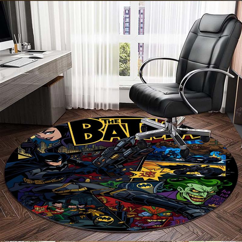 Superheroes Print Round Rug, Washable Floor Carpet, For Entryway Dorm Laundry Room Office Study, Home Decor Birthday Christmas Gift