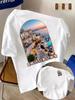 Nieuw Trendy Zomers Unisex T-shirt met Patroon van Griekse Eilandkustlandschap Comfortabele Losse Pasvorm 100% Puur Katoen Geschikt voor Dagelijkse Kleding
