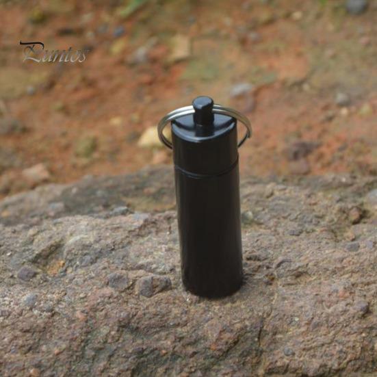 Tragbares, versiegeltes Glas, Schlüsselanhänger, Schraubdeckel, Aluminiumlegierung, wasserdicht, flacher Boden, zum Aufhängen, Mini-Tablet, Pillenaufbewahrung, Flaschenbehälter, Halter, Schlüsselanhänger