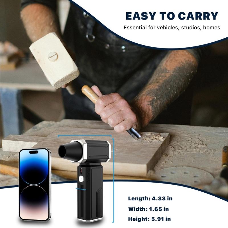 Electric Air Duster 130000RPM Multifunction Fan Cordless Compressed Air Duster Dry Blower for Keyboard Car Indoor