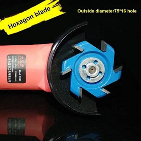 Hexagonal Blade Fillet Power Wood Carving Tool Angle Grinder Accessory Hexagonal Blade Fillet Anti-reverse Power Wood Carving Tool Angle Grinder