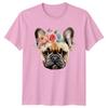 Watercolor French Bulldog Wearing Floral Unisexs TShirt Frenchie Dog Animals