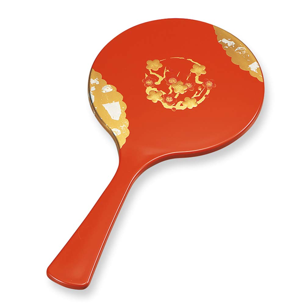 Mitani Yamanaka Lacquerware Yamanaka Plum Blossom Elegant Hand Mirror, Vermilion, 25.7cm, Lacquer, Design, Mirror, Medium, M17408-3