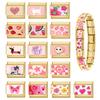 Vintage Pink Strawberry Watermelon Cat Dog Star Butterfly Golden Charm Links 9MM Stainless Steel Bracelet DIY Making Jewelry