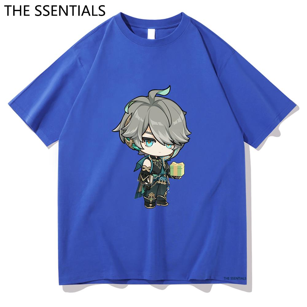 Genshin Impact Alhaitham T Shirt Unisex Harajuku graficzna estetyczna Kawaii Tshirt unisex Anime Cartoon Oversize koszulki bawełniane Korea