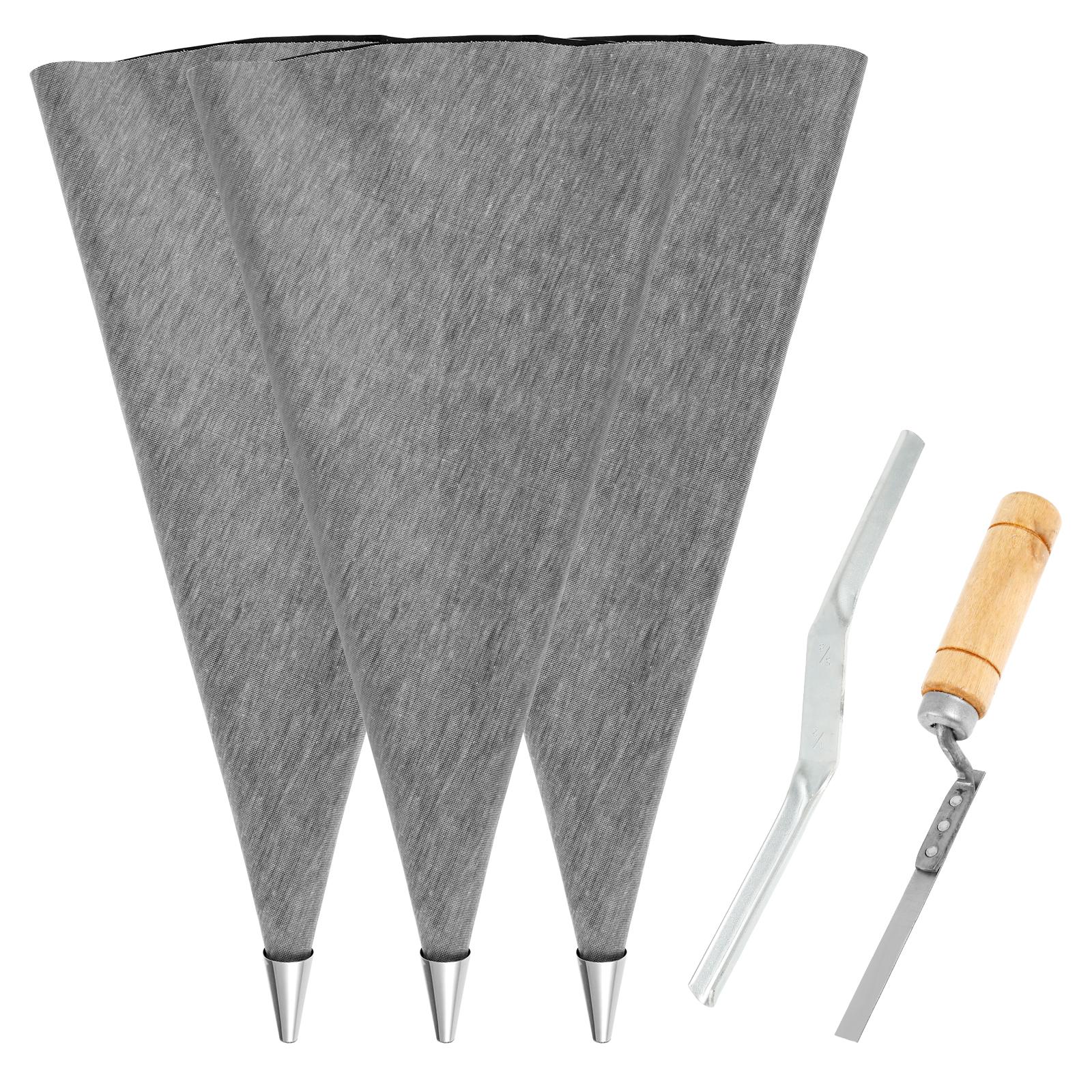 

Tile Grout Masonry Mortar Bag w/ Molded in Tip Tear Puncture Resistant HeavyDuty Vinyl Piping Cement Bag for Grouting Tile Joint сірий