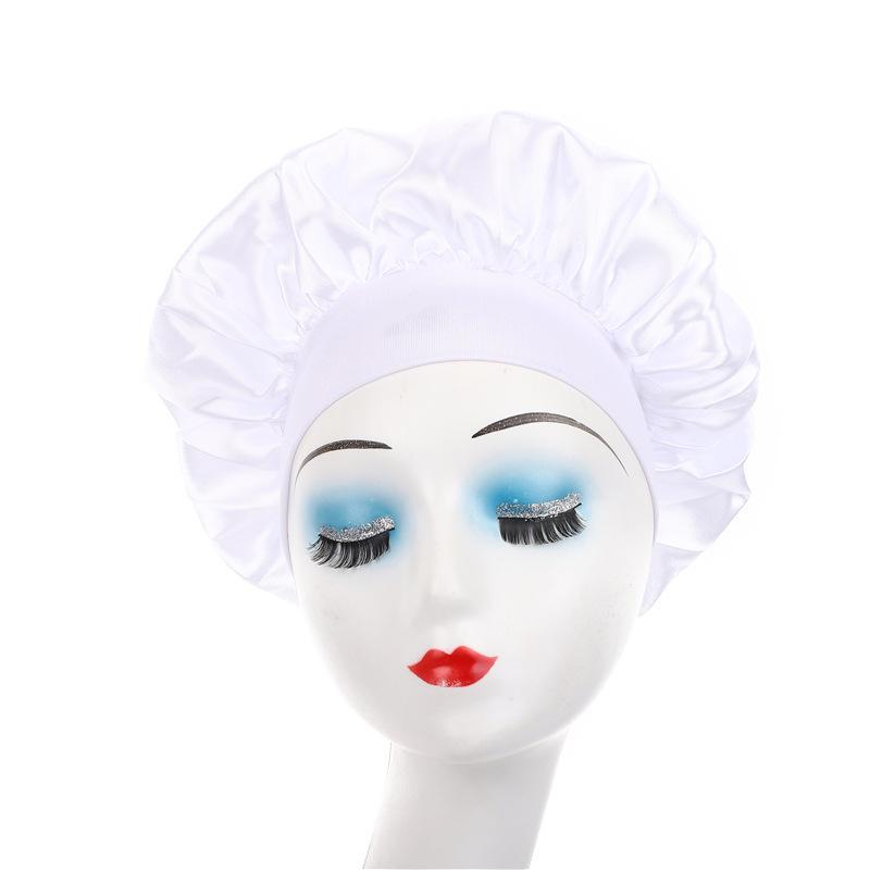 Wide Brim Satin Nightcap: High Elasticity Anti-Frizz Silk Chemotherapy Hat for Hair Care