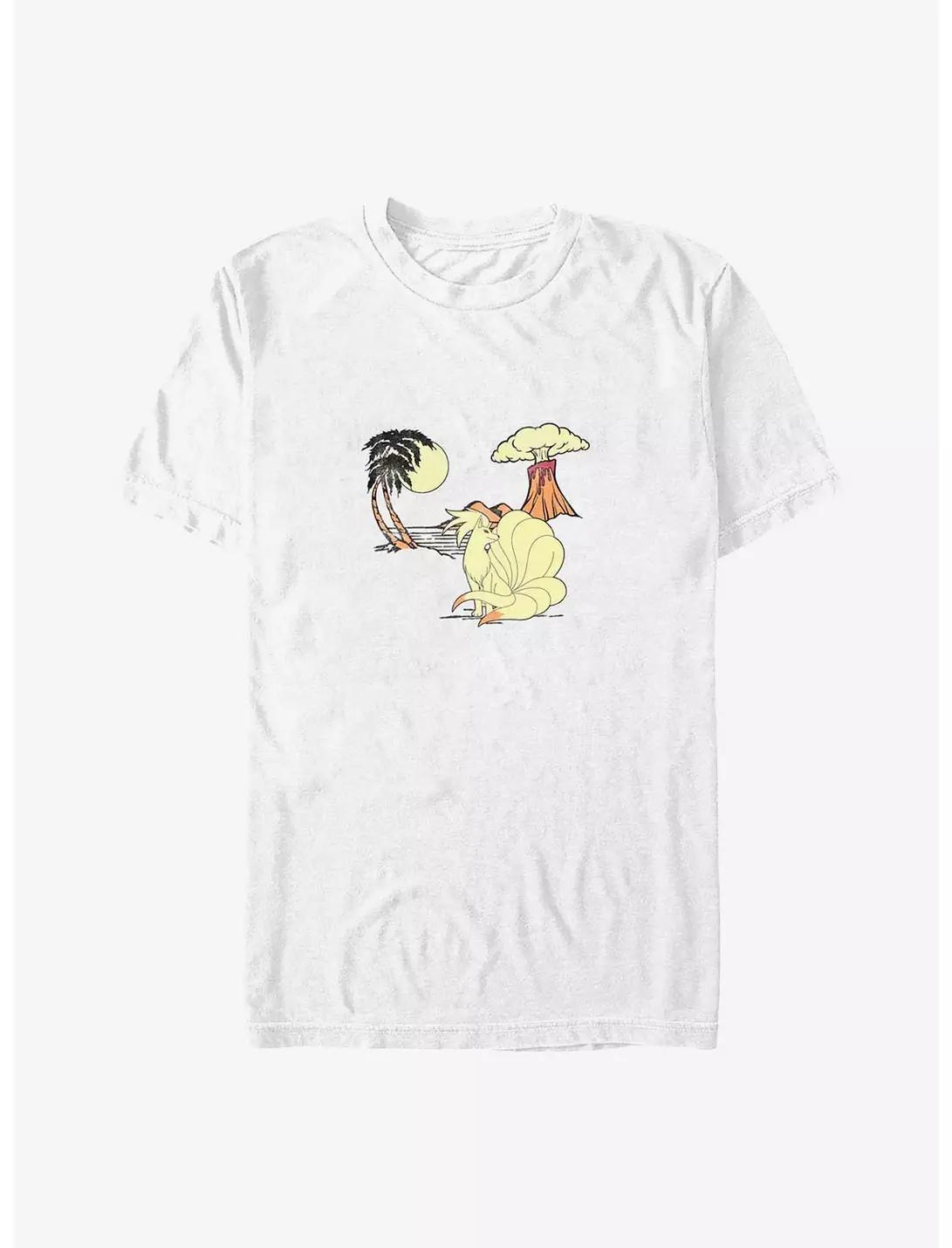 Spring and Summer New Ninetales Cinnabar Island Pattern Printing Short Sleeve Parentchild Loose and Comfortable Tshirt S