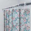 Floral Print Shower Curtain Waterproof Bathroom Decor Polyester Fabric Bath Towel for Home Decoration In Blue White Red Pink Col