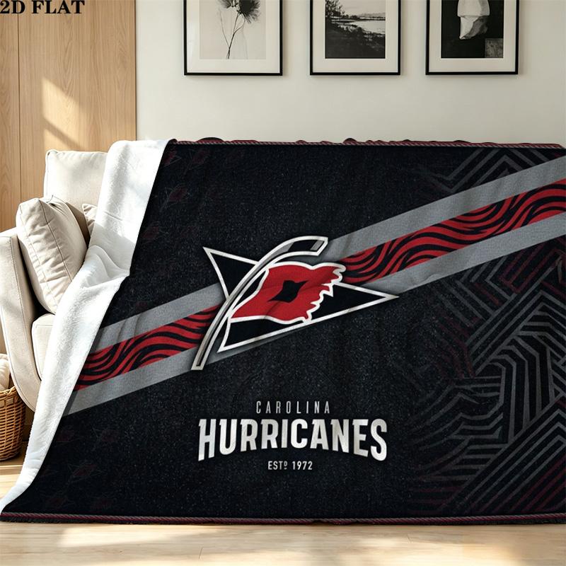 Carolina Hurricanes Print Flannel Blanket High Quality Warm Comfortable Cover for All Seasons Perfect for Gifts Home Decor