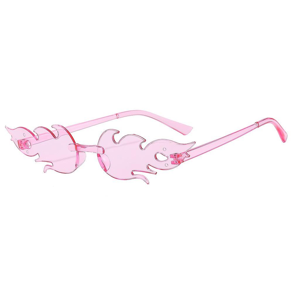 Flame Sunglasses - Trendy Frameless UV Protection Candy Color Shades for Dance Parties