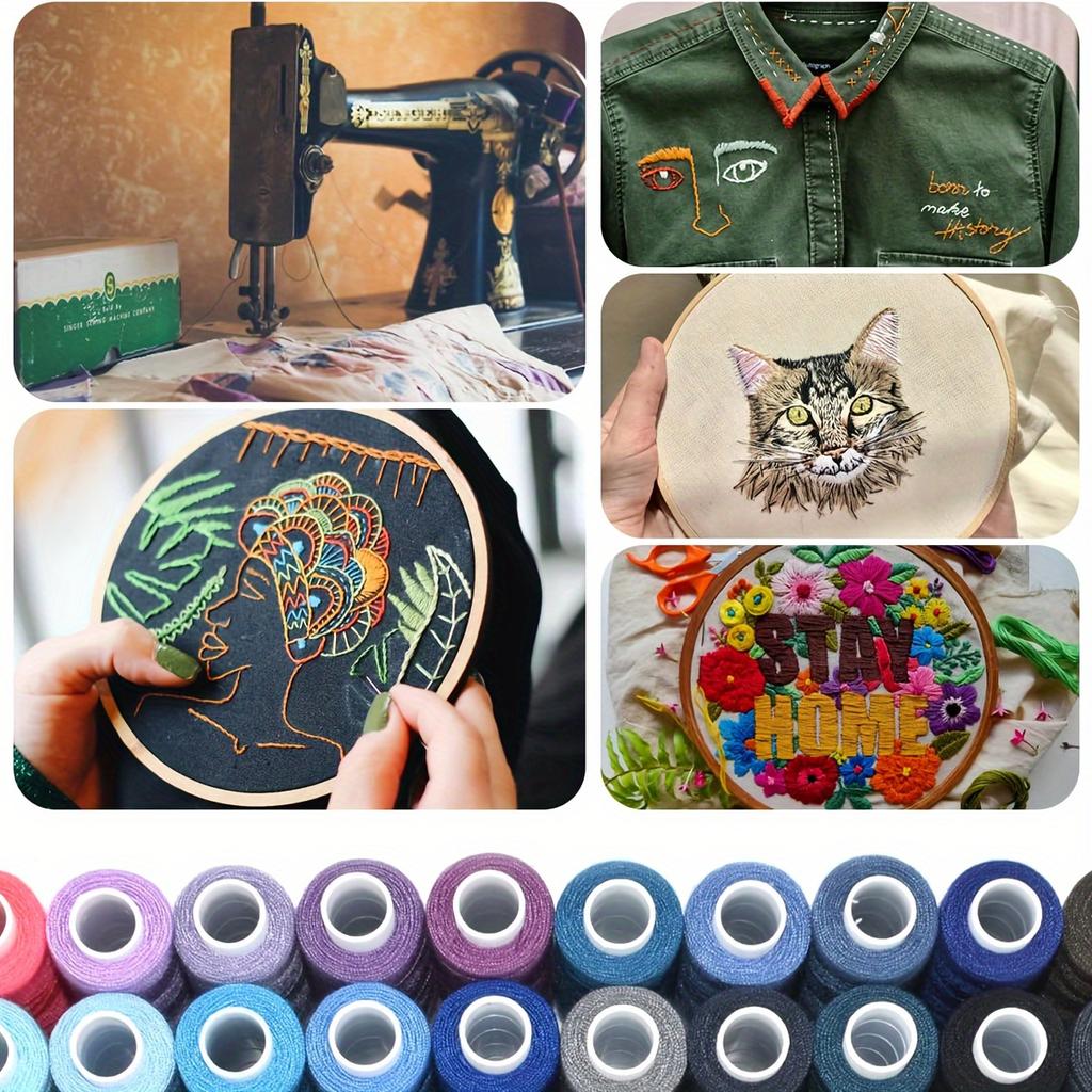 12 Rolls of Vibrant Mixed-Color Polyester Sewing Thread - Durable & Versatile for Beginners and Enthusiasts