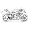 For Kawasaki Ninja ZX6R ZX-6R 636 2009-2024 Escape Motorcycle Exhaust Middie Link Pipe 51MM Slip-On With Carbon Muffler Tips