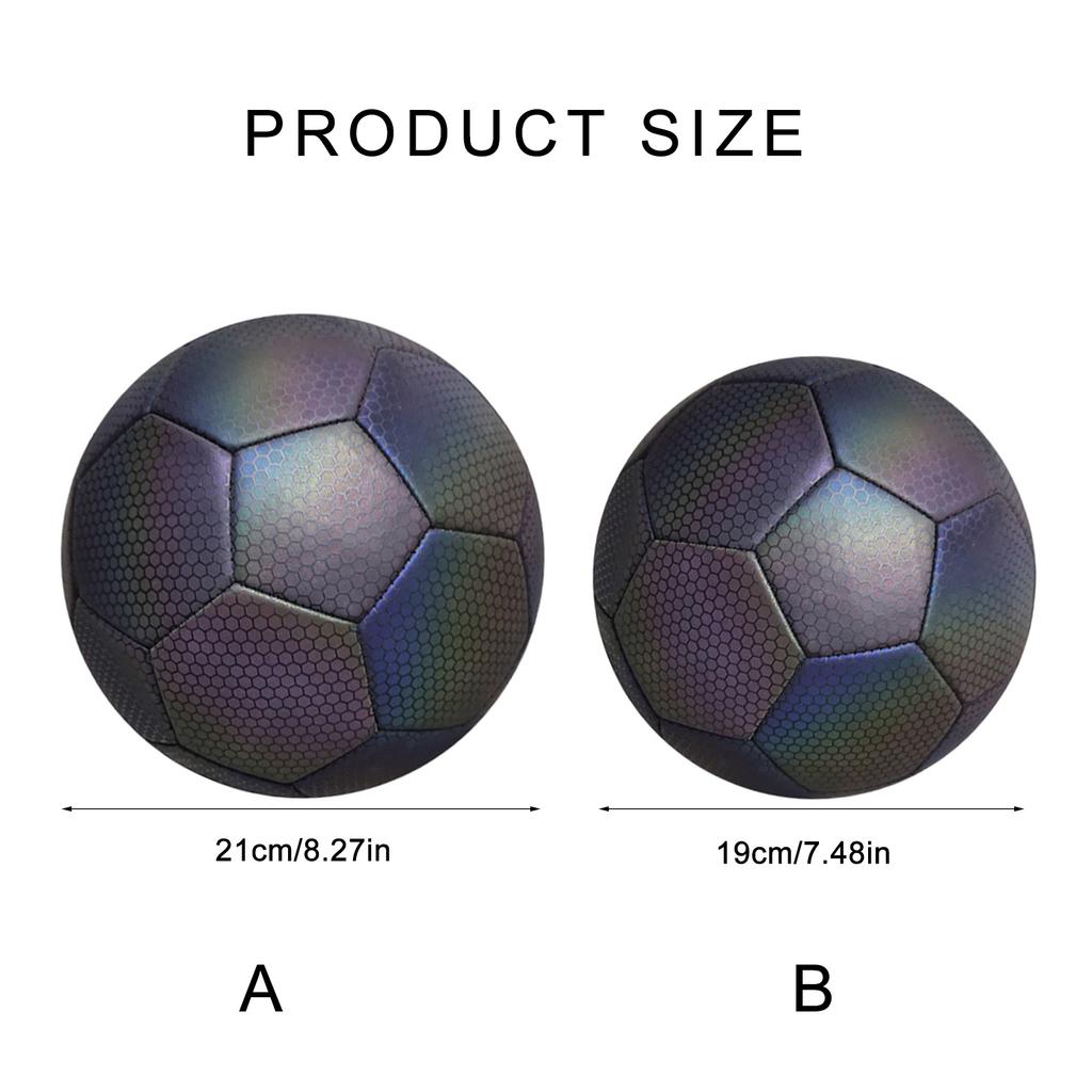 Reflective Soccer Balls Football for Night Game Training, Size 4 Size 5 Glowing Soccer Balls Reflective Soccer Balls