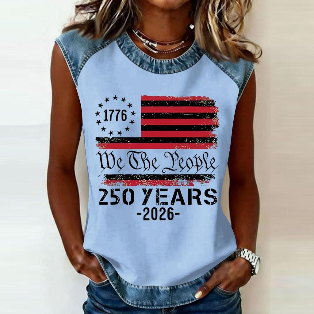 Women's Casual Round Neck Pullover Printed T-Shirt Top