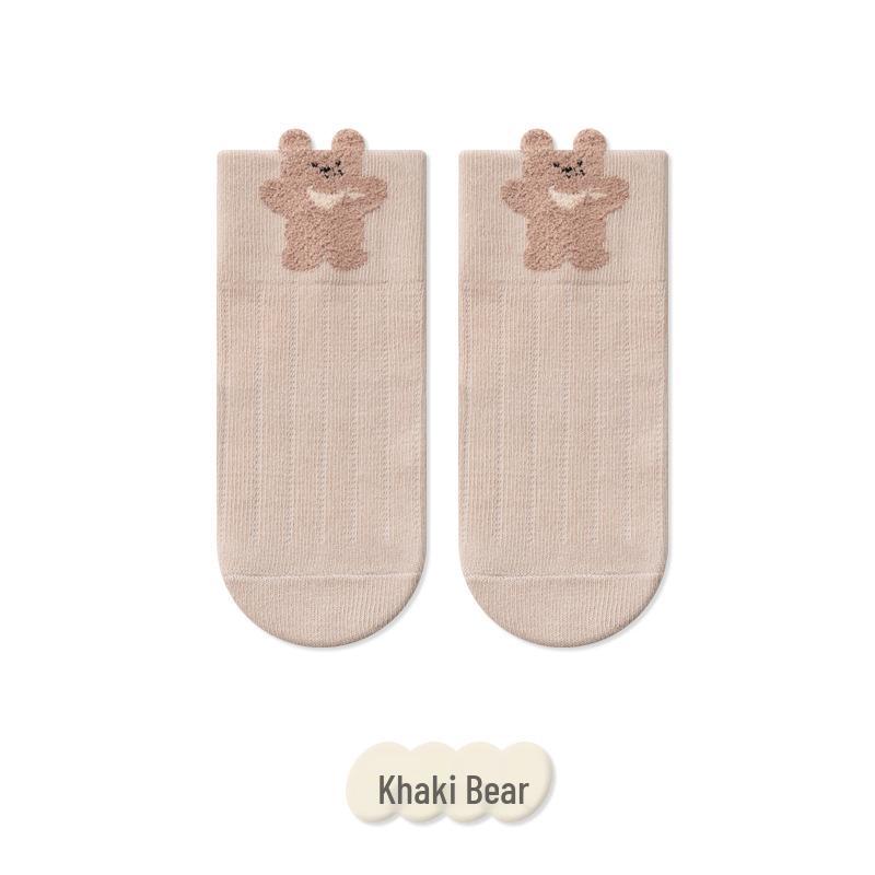 Super Cute Non-Slip Cartoon Baby Mid-Calf Socks - Wide Mouth, Anti-Drop, Non-Constricting for Spring & Autumn S - 0-1 Years - Foot Length 8-11CM