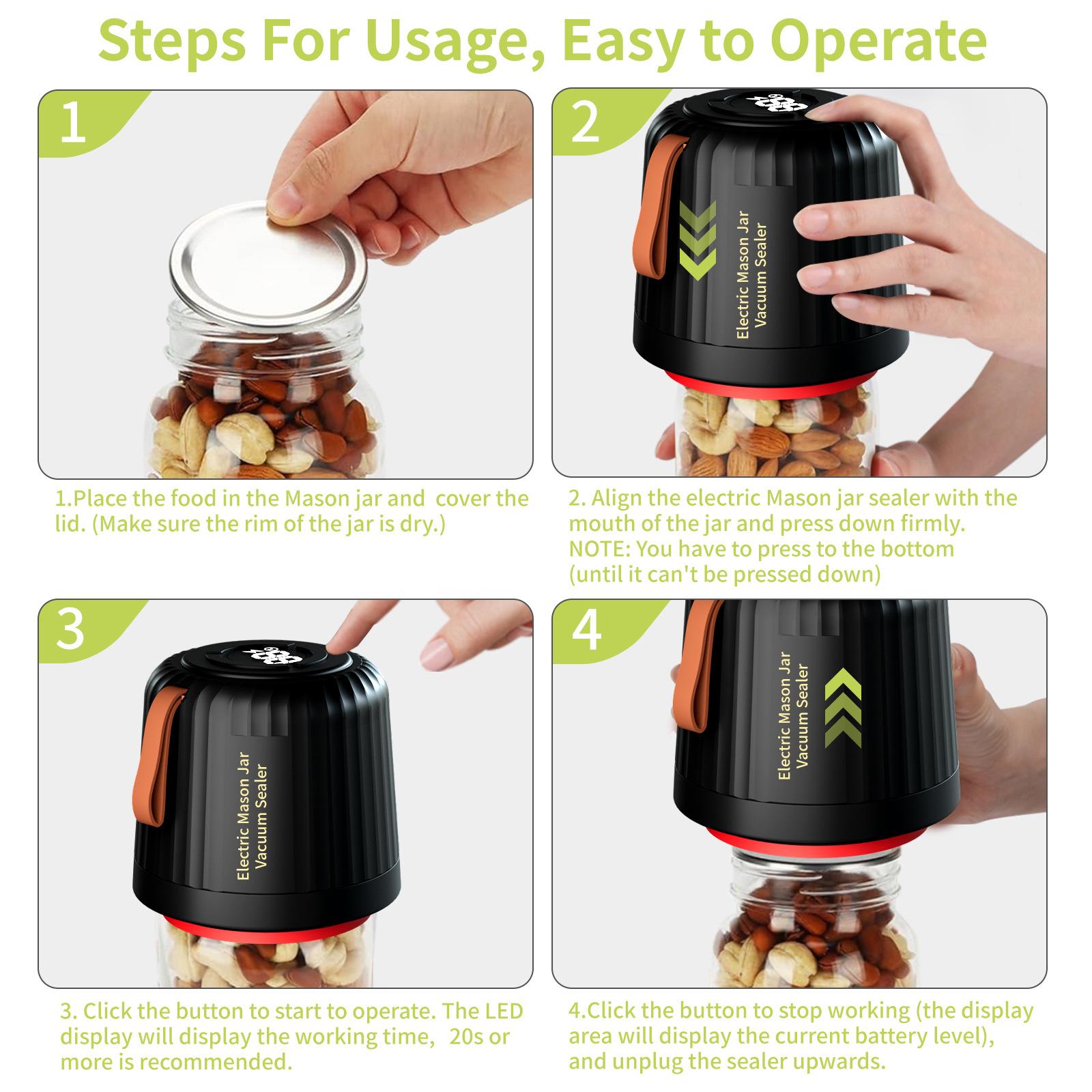 

Mason Jar Electric Vacuum Sealer Automatic Food Jar Sealing Preservation Tool Standard Edition Type A