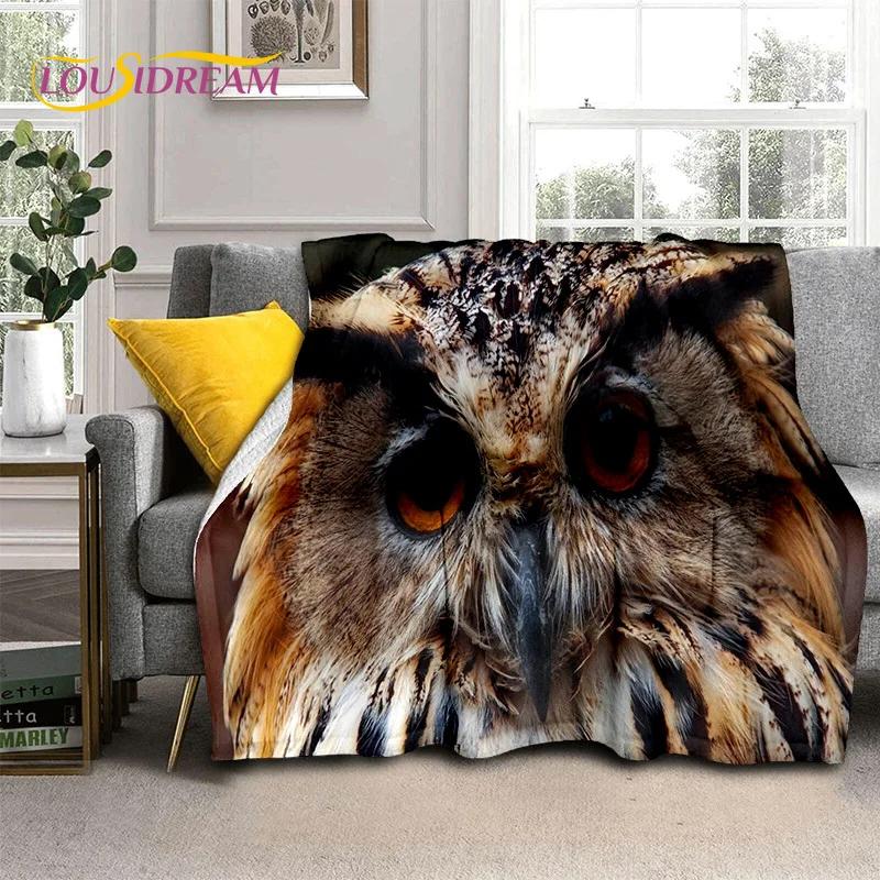 3D Cartoon Cute Owl Series HD Blanket,Soft Throw Blanket for Home Bedroom Bed Sofa Picnic Travel Office Rest Cover Blanket Kids
