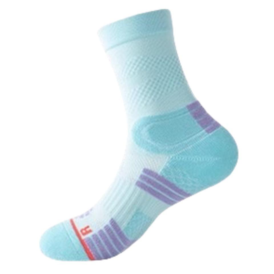 Unisex Mid-Calf Sports Socks: Breathable, Anti-Slip, Shock-Absorbing, Thick Towel Bottom for Running, Basketball, Fitness. синий