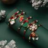 SHIXIN Cute Christmas Series Tree Snowflake Snowman Pendant Bracelet Set Women Adjustable Crystal Bead Chain Rope Chain Bracelet